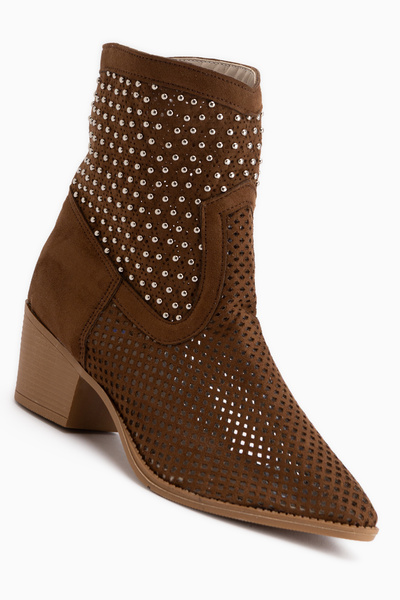 Limoya Savina Tan Suede Troc Summer Western Women's Boots