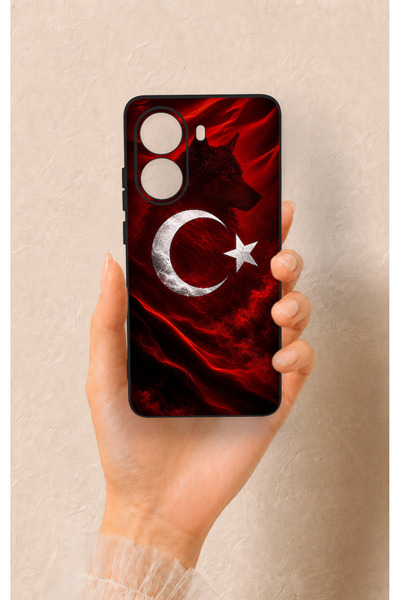 Vip Case Poco X7 Pro Uyumlu Kurt Türk Bayrağı Desenli Silikon Kılıf