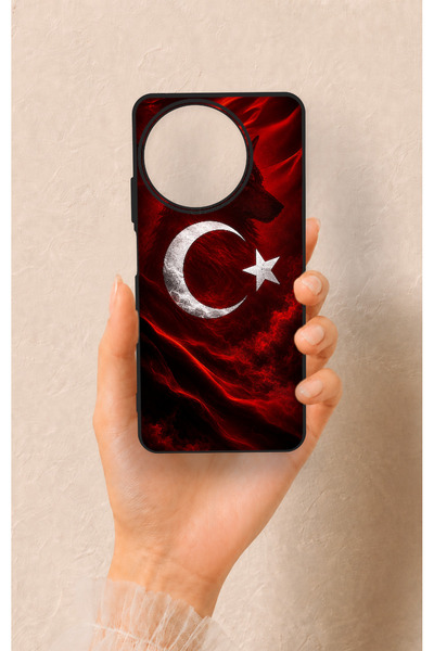 Vip Case Realme 11 Uyumlu Kurt Türk Bayrağı Desenli Silikon Kılıf