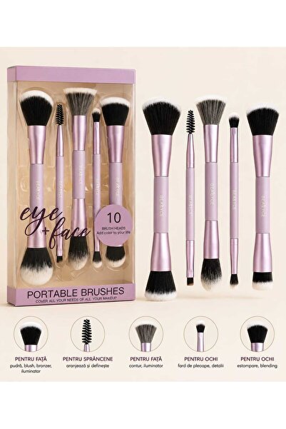 WOMEN Set Pensule Machiaj 5 Bucăți, 10 Capete