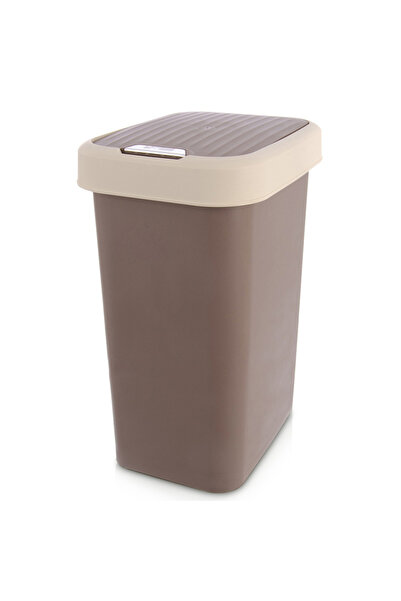Orion Coș de gunoi din plastic maro cu capac batant 25 L