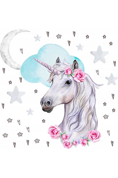Naklejkomania Autocolant frumos cu unicorn pentru o fetiță, pentru camera cop...