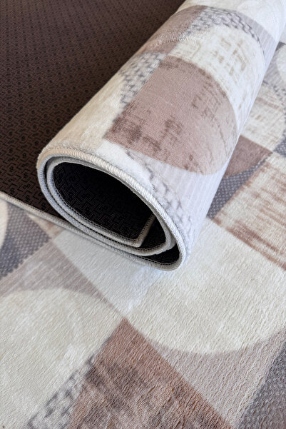 ALgorand Home Kaymaz Taban Yolluk Halı Modern Geometrik Desenli Yumuşak Dokulu Koridor Halısı