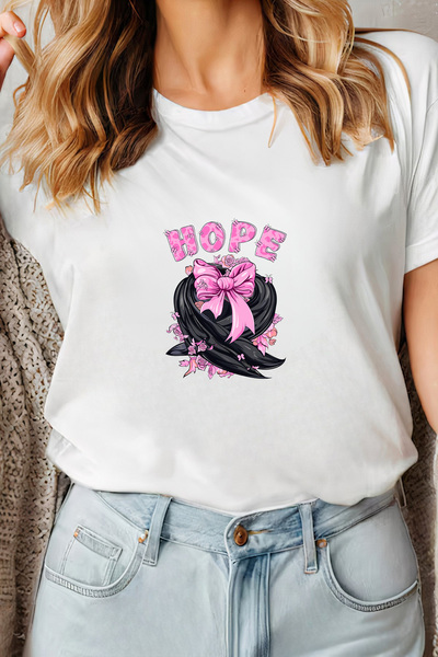 Sarah's Boutique Women's T-shirt – 100% cotton – Hope Ribbon