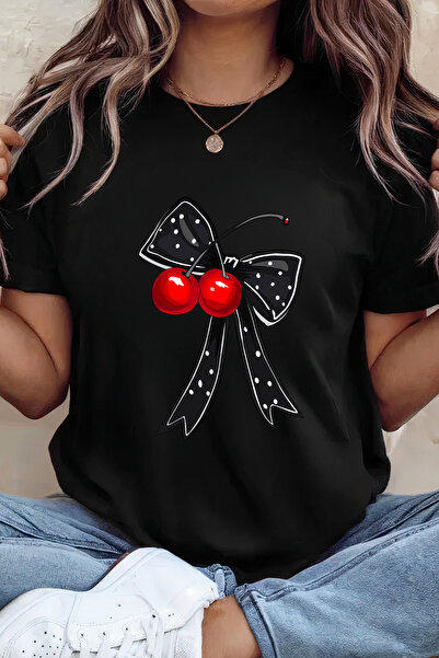 Sarah's Boutique Women's T-shirt – 100% cotton – Cherry Bow