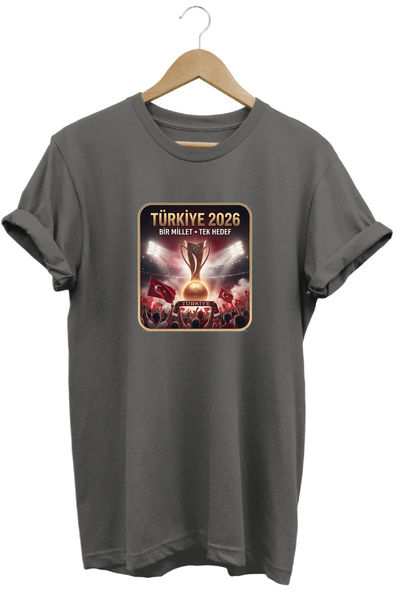 WİDİ Turkey 2026 Printed Football Fan T-Shirt Moon Star