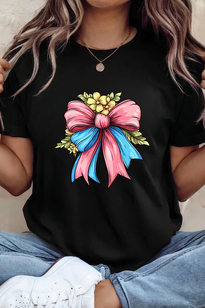 Sarah's Boutique Women's T-shirt – 100% cotton – Pretty Bow
