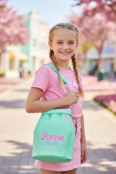 Miniso Barbie Licensed DIY Water Bottle Carrying Bag Green 16X26 cm