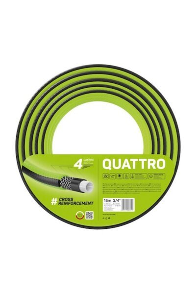 Cellfast Furtun de gradina QUATTRO, 4 straturi, 3/4", 15m, protectie UV