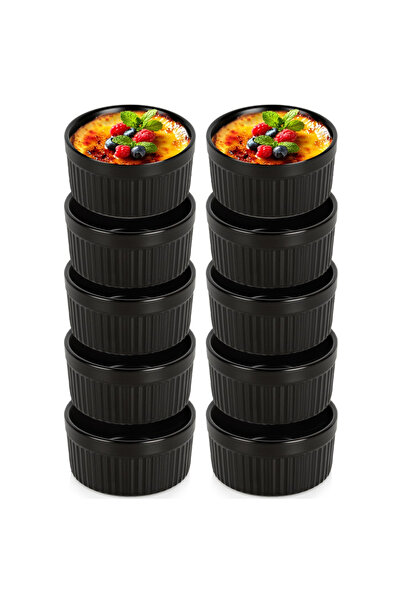 Orion Set de 10 boluri de copt din porțelan negru
