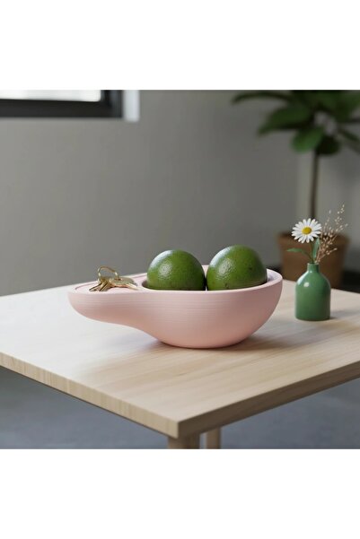 OEM Bol decorativ formă avocado, 17 cm, imprimare 3D, plastic