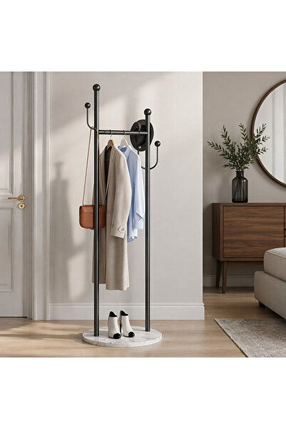Zztcmp Modern Freestanding Metal Clothing Rack,Coat Rack,Multi-Hook Clothes H...