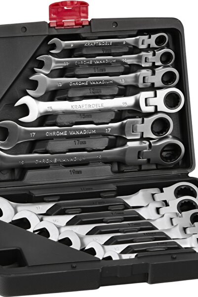 Other Set de chei combinate 8-19mm, 12 piese, cu mecanism cu clichet |   Kraf...