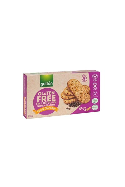 Gullon Yulaflı Çikolata Parçacıklı Glutensiz Kurabiye 220 Gr