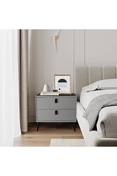 HI-FINE Smart Nightstand with LED Light, Wireless Charging & USB Ports, 2 Dra...
