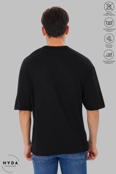 Nyda Collections Unisex Crew Neck Snoopy Painting Printed Cotton Oversize Short Sleeve T-Shirt