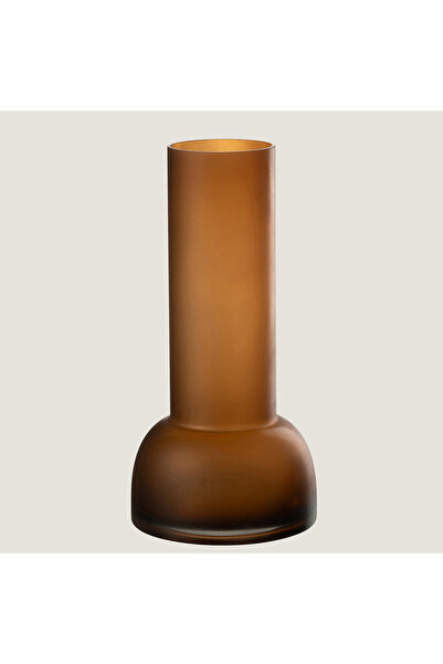Chakra Natural Glass Vase / Candle Holder Brown Medium (16X16X32Cm)
