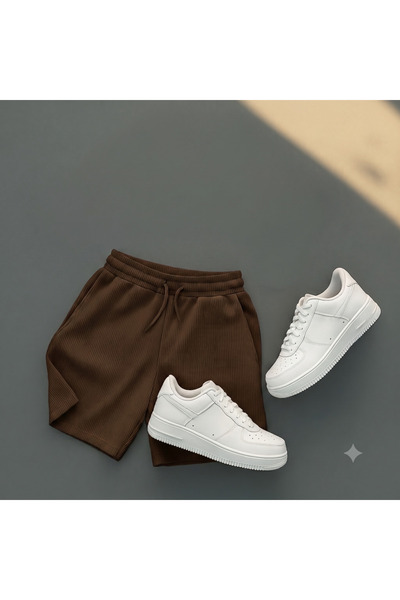 thefun fashion Pantaloni scurți maro pentru bărbați, din țesătură respirabilă...