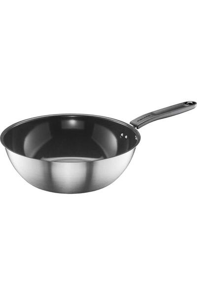 FiSKARS Wok Pan, 28 cm, Ceramic, Black/Silver