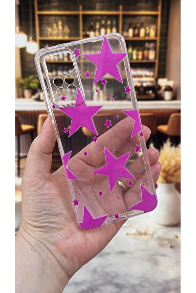Vip Case Redmi Note 11 Pro ve Note 12 Pro 4G Uyumlu Pembe Yıldız Desenli Şeff...