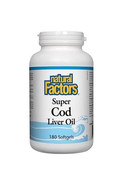 Natural Factors Super Cod Liver Oil, 180 Softgels