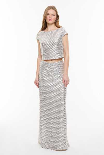 Roman Payetli Beli Lastikli Etek Standart Renk YY015083_089