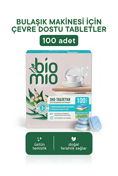 BioMio Bio-Tabs Hepsi Bir Arada Bulaşık Makinesi Tableti 100’lü - Okaliptüs Ö...