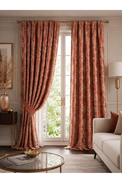 perdra Draperie Premium Terracotta | Model Abstract Modern | Decor Elegant pe...