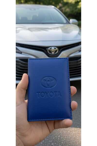 Toyota Logo Baskılı Deri Ruhsat Kılıfı