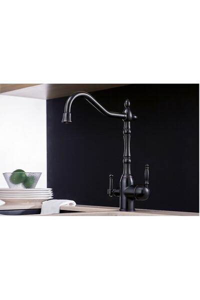 Filia Yapı Kitchen Sink Faucet Dual Flow Water Purification Outlet Matte Blac...