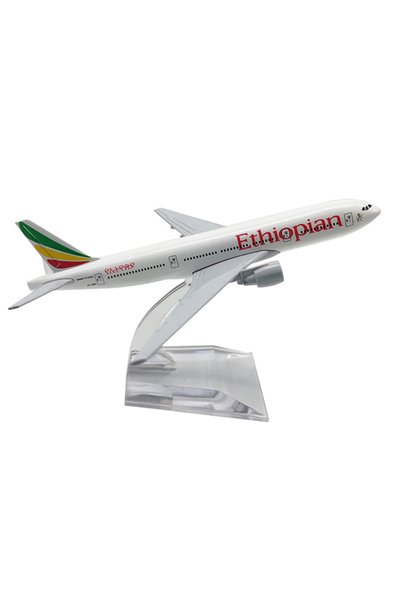 OEM Model de avion Air Ethiopian Boeing B777, metal, 16 cm, scară 1:400