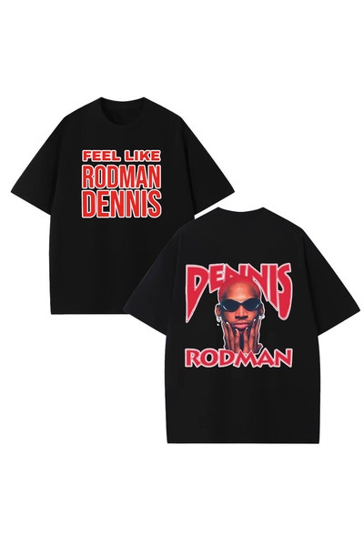 STİL-X Tricou oversize unisex cu imprimeu Dennis Rodman, 100% bumbac