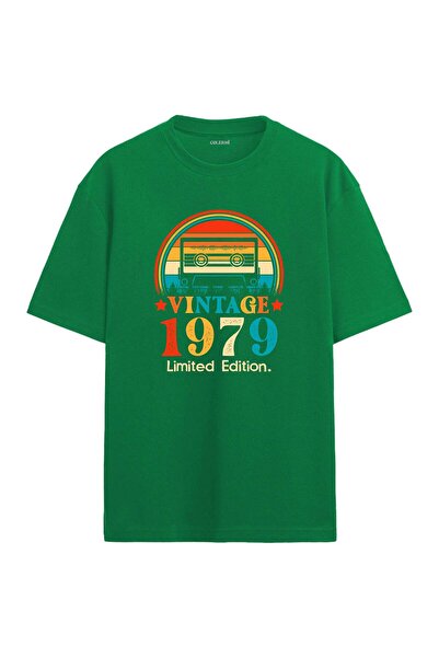 Colermi تي شيرت 1979 Mixtape ذو ياقة مستديرة كبير الحجم بتصميم عتيق