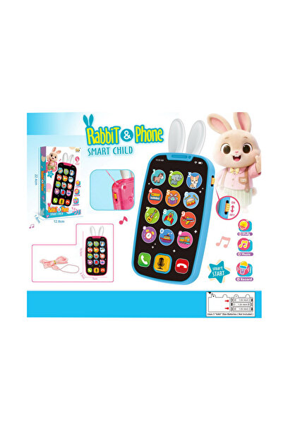 PlayFun Jucărie Smartphone Urechi Iepuraș, Funcție Record, Melodii Interactiv...