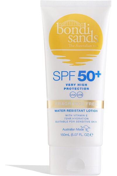 Bondi Sands كريم واقي من الشمس للوجه خالٍ من العطور بعامل حماية 50+، مقاوم للماء