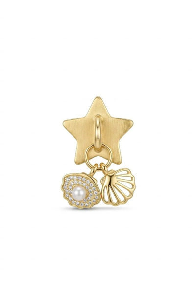 ZARİN JEWELS Deniz Kabuğu Detaylı Altın Kaplama Sallantılı Telefon Charmı