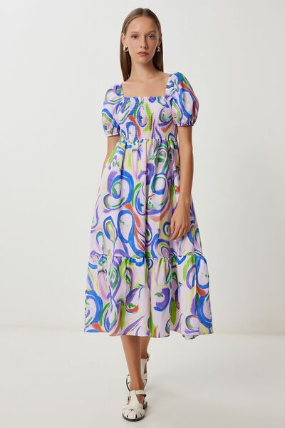 Hiccup ISTANBUL Rochie midi în A cu imprimeu abstract