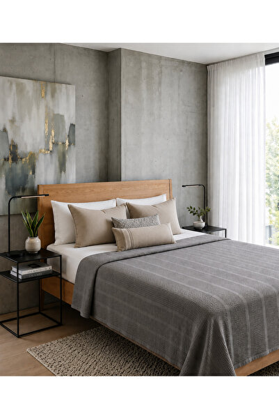 Nilyso Home Vera Çift Kişilik Pike Seti 210x235 cm ve Yastık Kılıflı Lastikli...