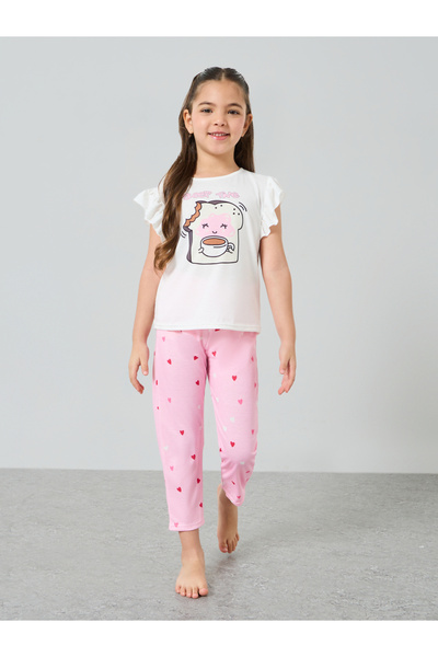 Styli Girls Graphic Print T-Shirt and Pyjama Set