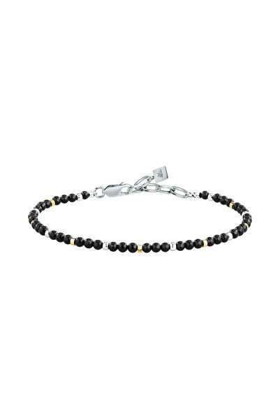MORELLATO Bratara Terra, inox argintiu, auriu, Onyx, lungime 19+3cm, S1759
