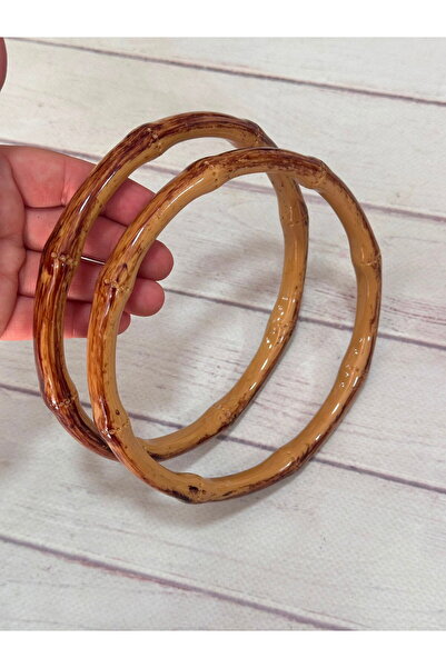 miraylahobi Bambu Görünümlü Plastik Çanta Sapı M19 Çap:15cm 1 Çift