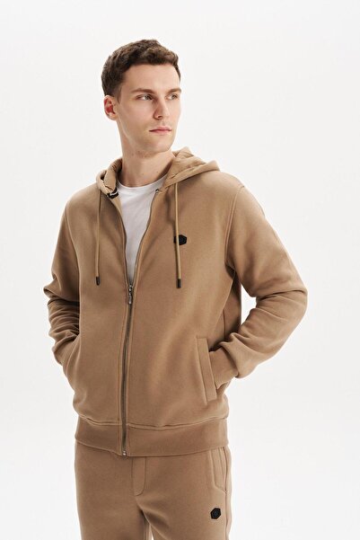 Arma Ar-Ma Men's Full Zipper Sweatshirt Basic Unprinted Hooded Fleto Pocket L...