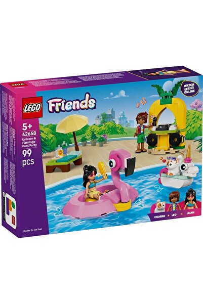 LEGO ® Friends - Petrecere la piscina cu unicornul si flamingo (42658)