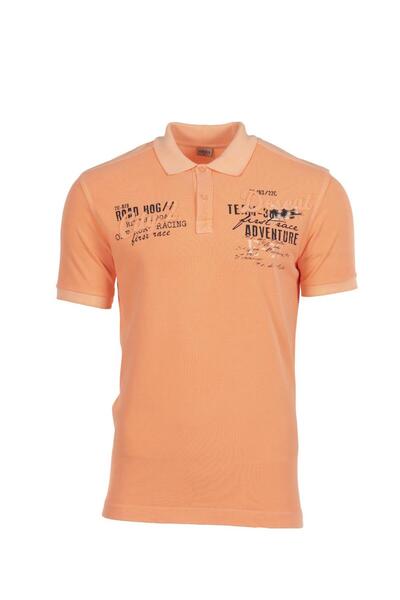 Arma Ar-Ma Men's Polo Collar T-Shirt with Text Print Regular Fit Double Colla...