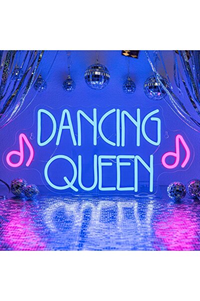 OEM Neon LED Napis Decorativ Dancing Queen Montat pe perete Modern 42x28cm
