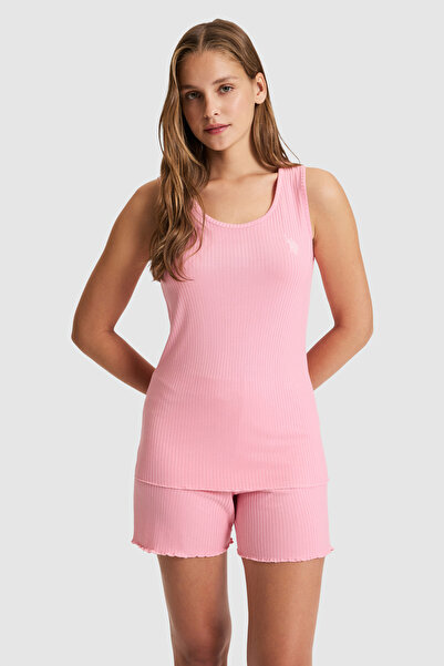U.S. Polo Assn. Kadın Pembe Pijama Takımı 50326536-VR041