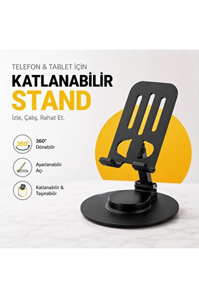 s elsa home Metal 360 Dönebilen Ayarlanabilir Telefon Ve Tablet Tutucu Masa Ü...