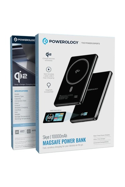 Powerology سكاي |   بنك طاقة ماجسيف بسعة ١٠٠٠٠ مللي أمبير باللون الأسود