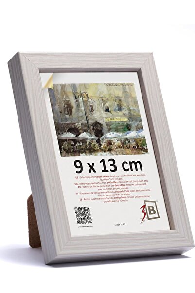 OEM Rama foto clasică elegantă din lemn, solidă, albă, 9x13 cm