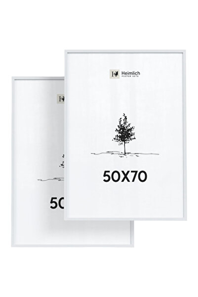 OEM Heimlich Ramă din lemn pentru fotografii B2 minimalistă albă, 2 buc., 50x...